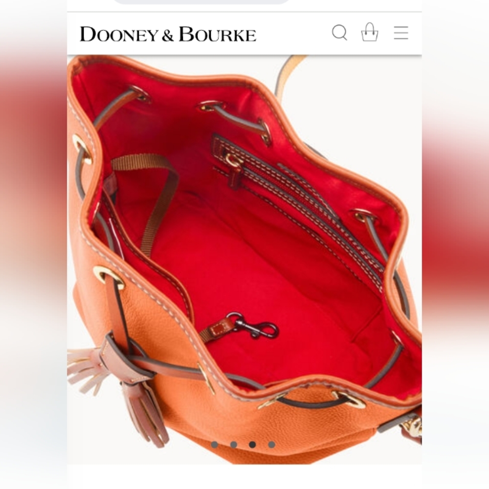 NEW!  Dooney & Bourke Draw String Crossbody Pebble Leather bag NWT - Picture 6 of 9